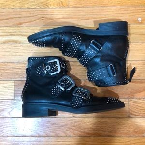 Studded Leather Moto Boots
